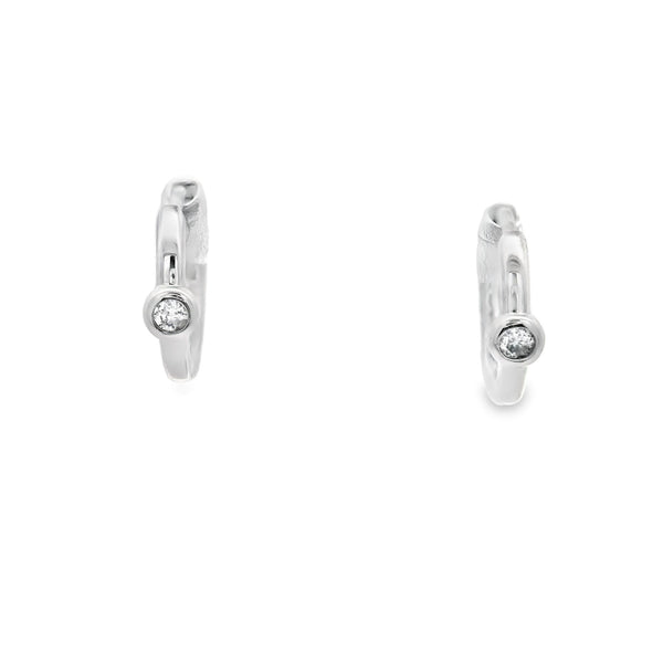 Diamond Bezel Small Hoops