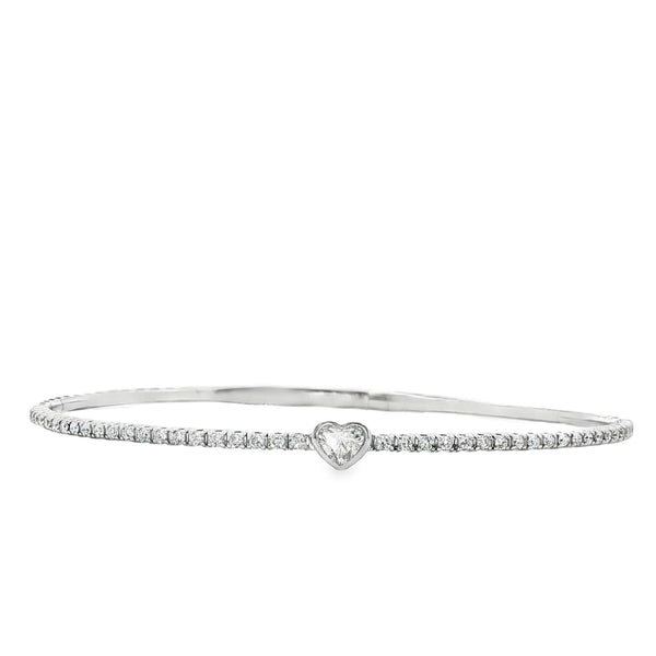 Diamond Heart Bangle