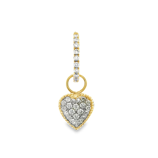 Heart Earring Charm with Diamond