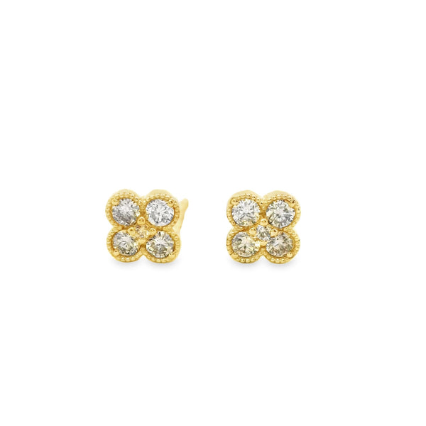 Diamond Clover Studs