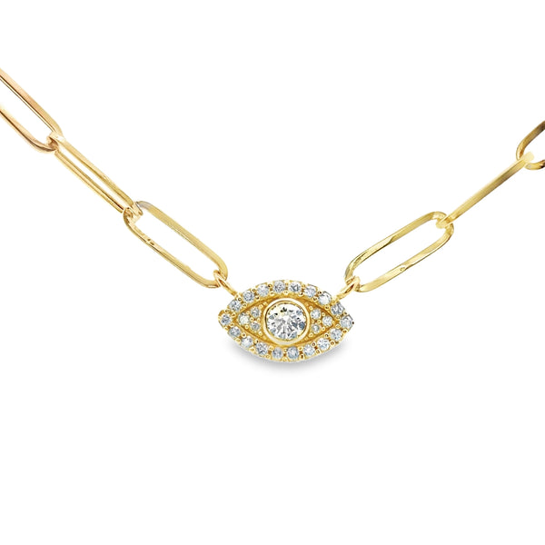 Diamond Eye Pendant with Paperclip