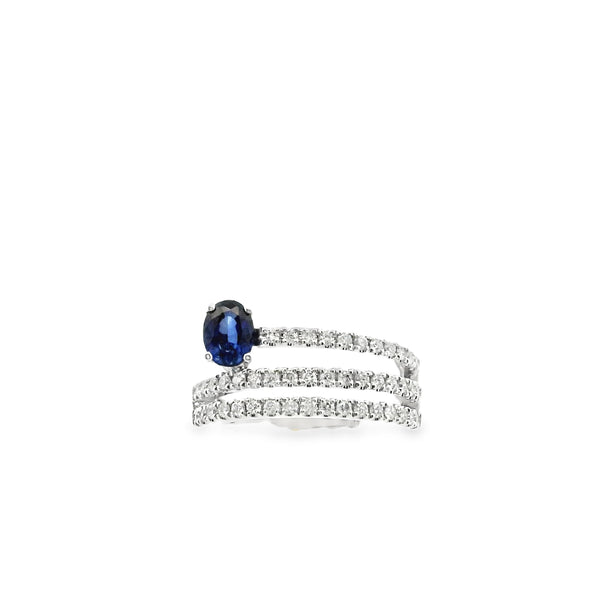 Snake Sapphire and Diamond Earcuff