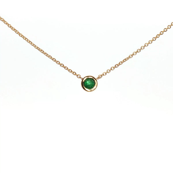 Bezel Round Emerald Pendant