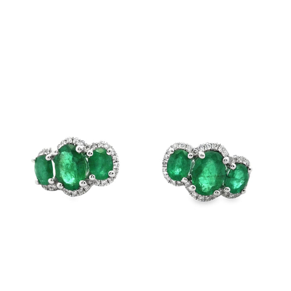 Mirelle Emerald and Diamond Earrings