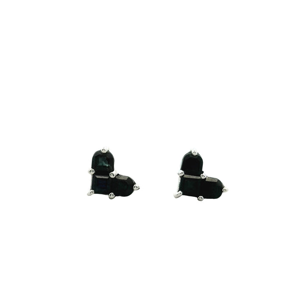 Sapphire Heart Earrings