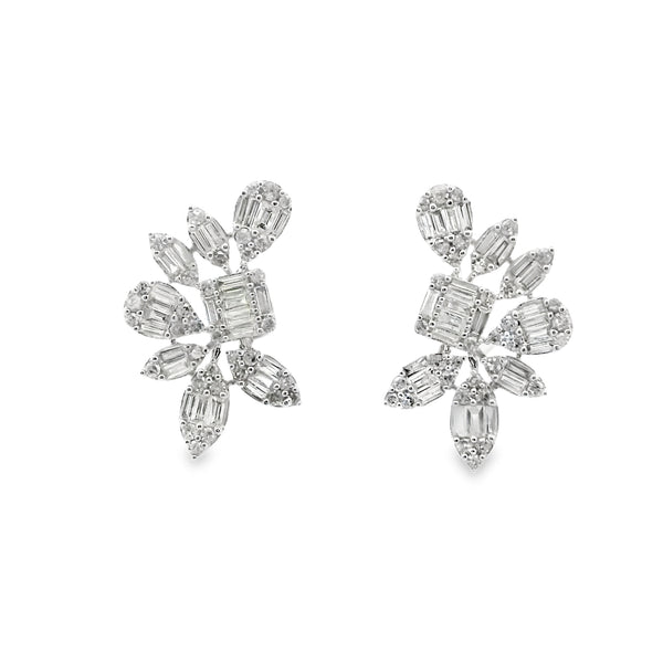 Diamond Baguette Statement Earrings