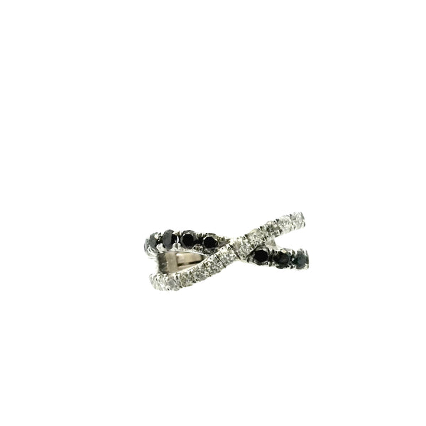 Sapphire and Diamond Crossed Earcuff