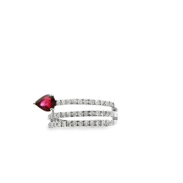 Snake Rubi and Diamond Earcuff