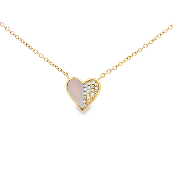 Dije de Corazón de Nacar y Diamantes 