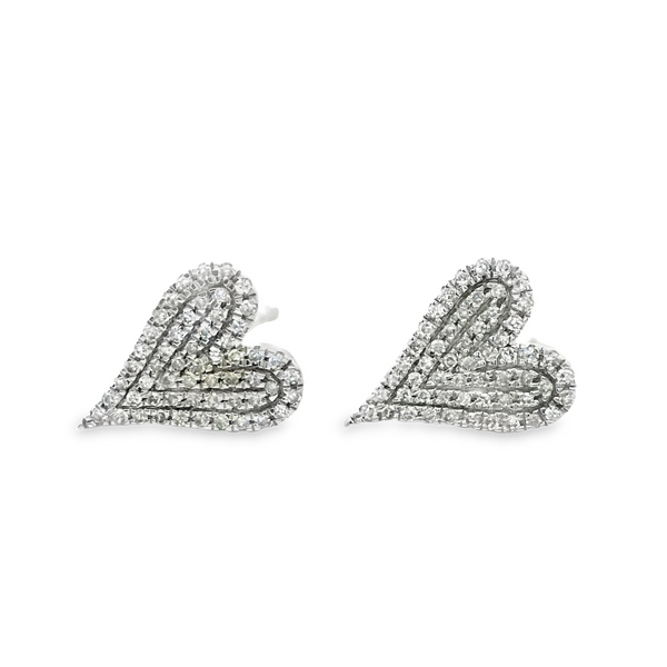 Heart Shaped Diamond Small Earrings