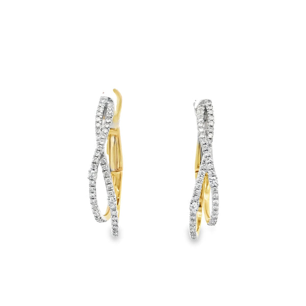 Double Row Diamond Hoops