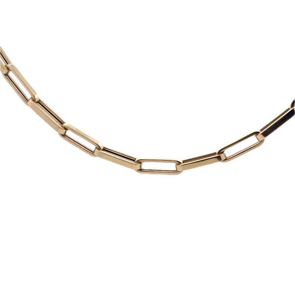 Collar Paperclip en Oro Amarillo de 14 k