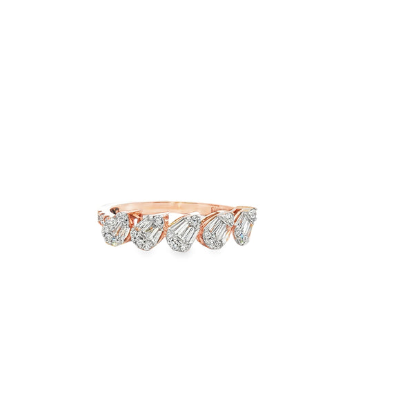 Drop Diamond Ring with Baguettes