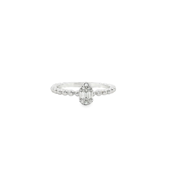 Drop Diamond Ring and White Gold