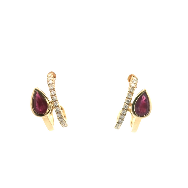 Ruby and Diamond Half Hoop