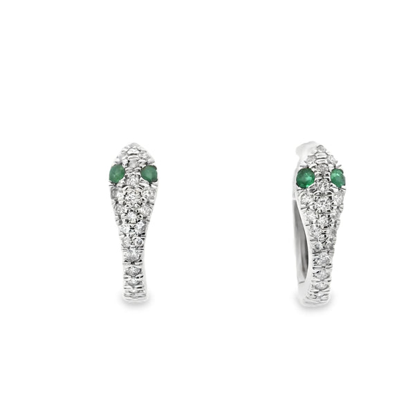 Candongas de Serpiente de Diamante y Esmeralda