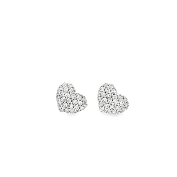 Diamond Pavé Heart Earrings