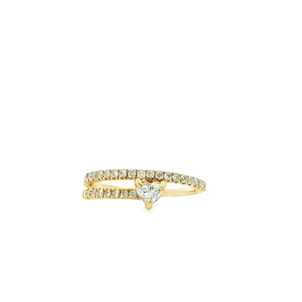 Anillo doble de Diamantes con corazón de Diamante