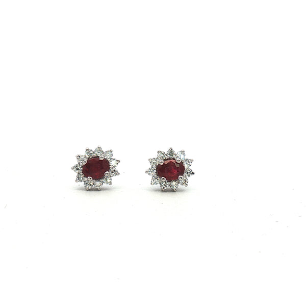 Rubi Oval Small Earrings with Vintage halo