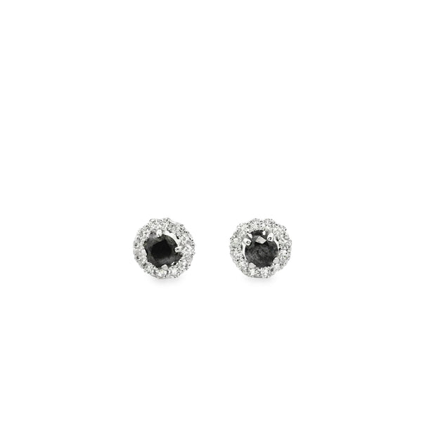 Magnified Black Diamond Small Earrings