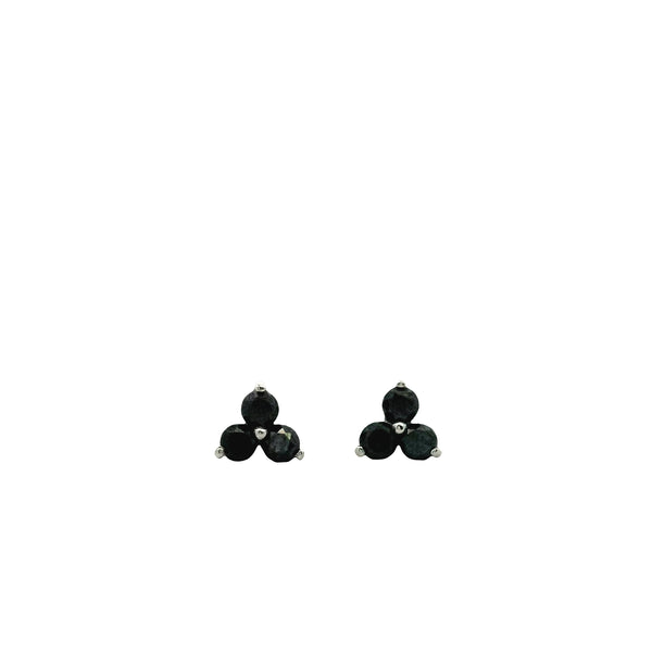 Black Diamond Small Clover Earrigns
