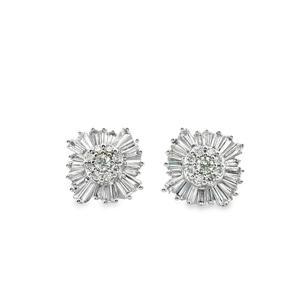 Magnified Diamonds with Diamond Baguette Halo