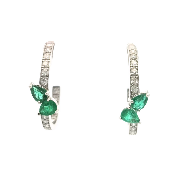 Emerald and Diamond Half Hoop