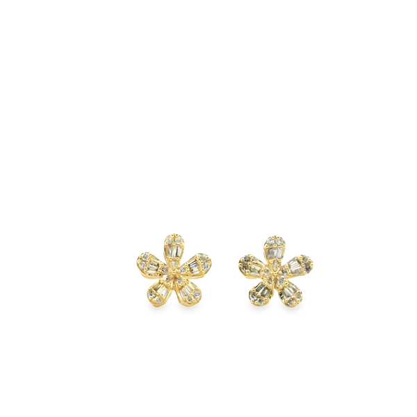 Diamond Flower Earring