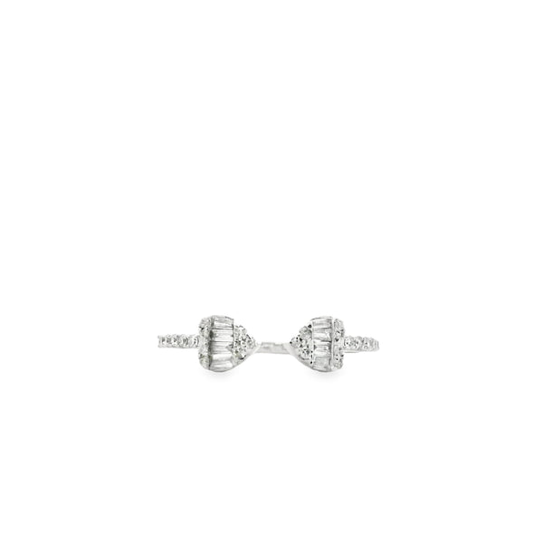 Anillo de diamantes con dos Corazones