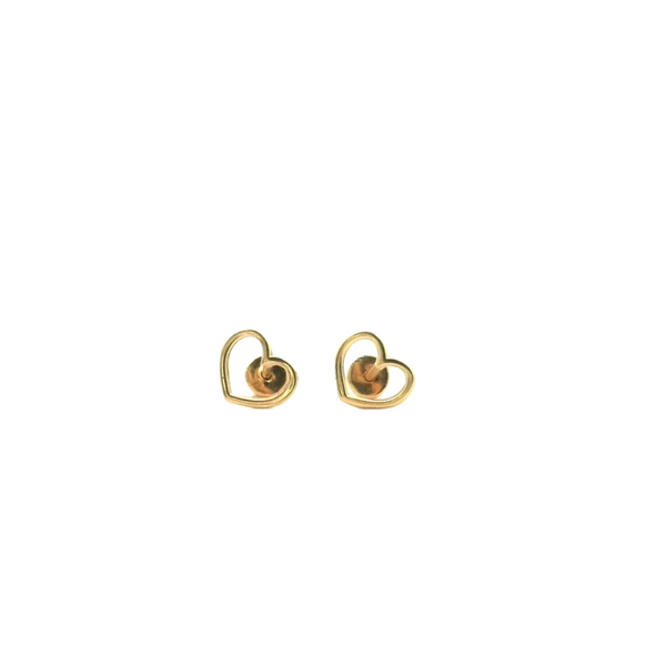 Heart Shaped Yellow Gold Baby Earrings