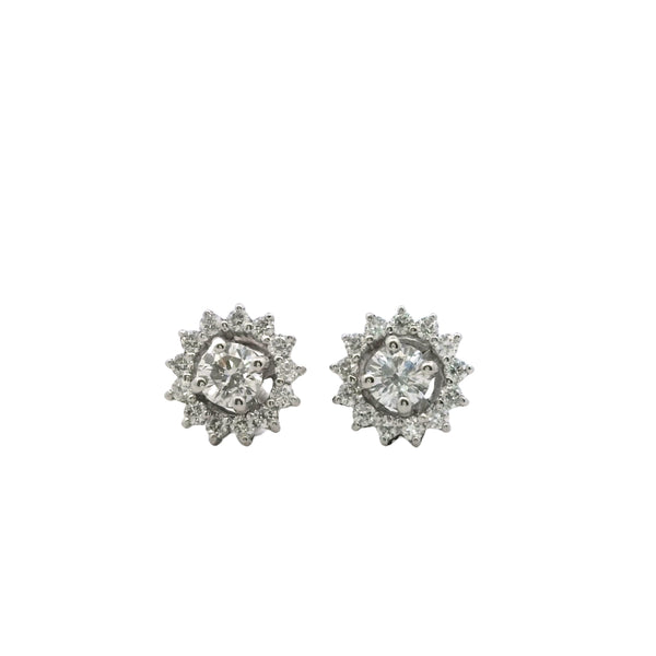 Aretes de diamantes de 0,20 ct con Jackets de diamantes