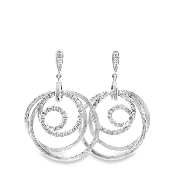 Diamond Circle Gold Earrings