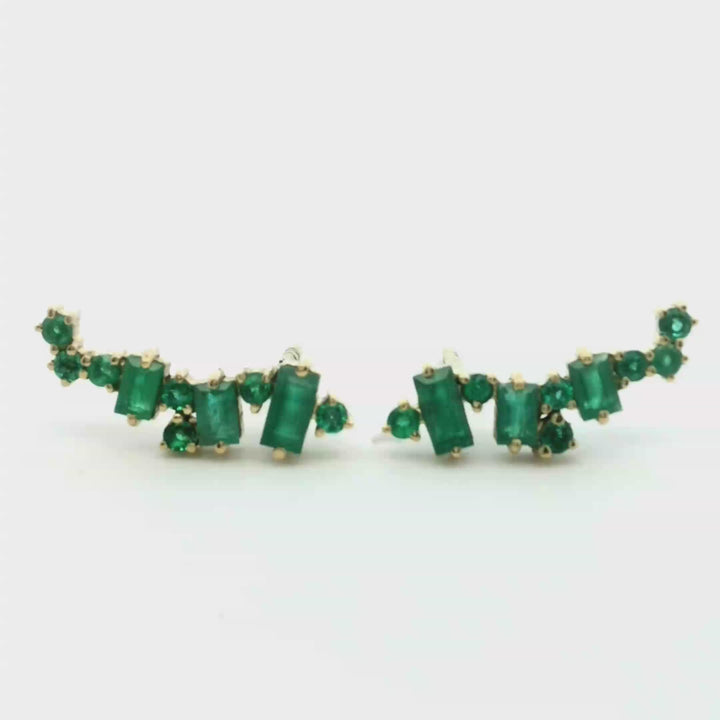 Amazonia Petite Diamonds Gold Earrings | Marquisse Jewelry