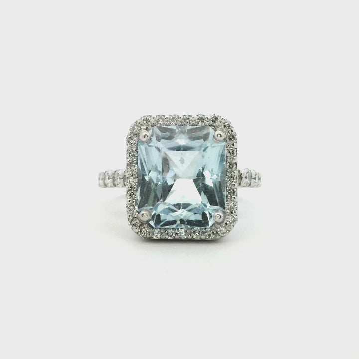 Aquamarine Emerald Cut Ring | Gold Rings | Marquisse Jewelry